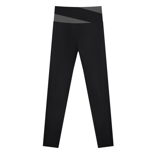 NEVER DEFEATED BLOCK YOGA LEGGINGS 'BLACK'