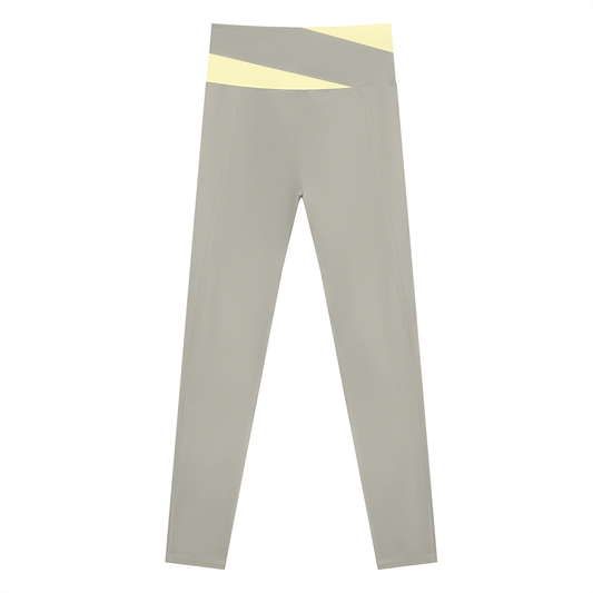NEVER DEFEATED BLOCK YOGA LEGGINGS 'GREEN'