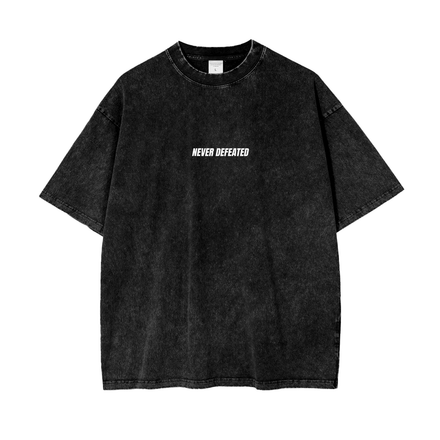 NEVER DEFEATED SNOW WASHED TEE 'VOLUME 1' BLACK