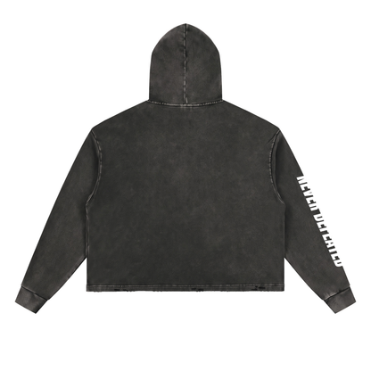 Vintage Washed Frayed-Hem Hoodie