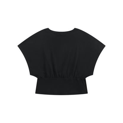 NEVER DEFEATED CROPPED DOLMAN TSHIRT
