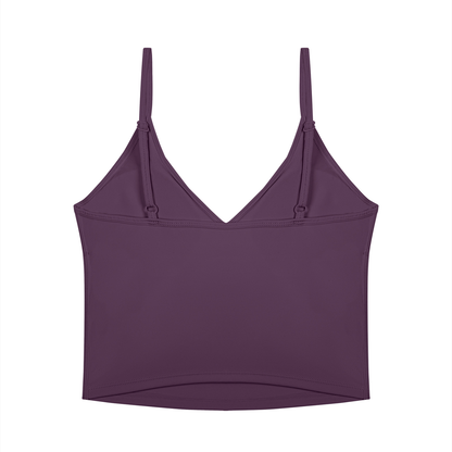 NEVER DEFEATED V-NECK YOGA TANK TOP 'PURPLE'