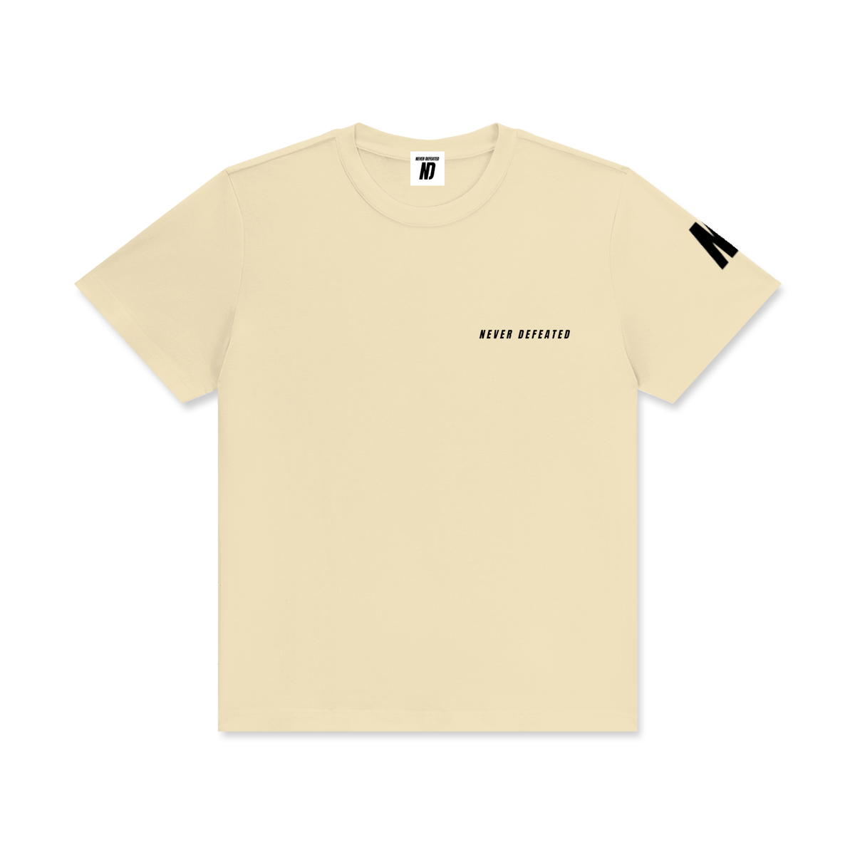 NEVER DEFEATED CLASSIC LOGO TEE ‘BLACK’