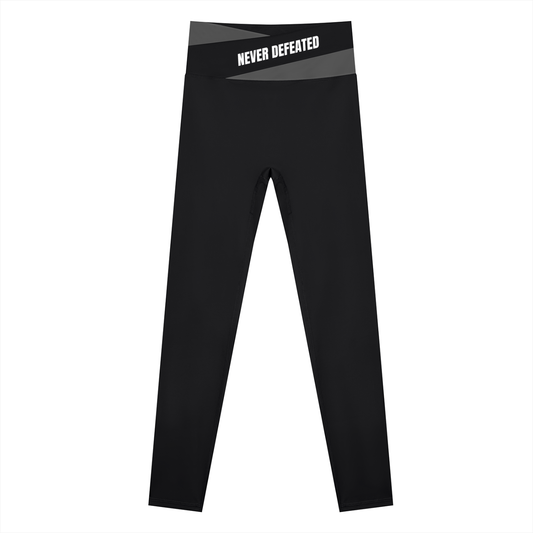 NEVER DEFEATED BLOCK YOGA LEGGINGS 'BLACK'