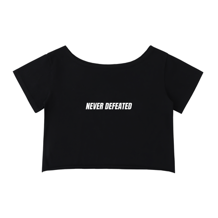 NEVER DEFEATED CLASSIC CROP TOP 'VOLUME 1' BLACK