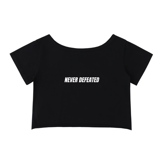 NEVER DEFEATED CROP TOP ‘BLACK’