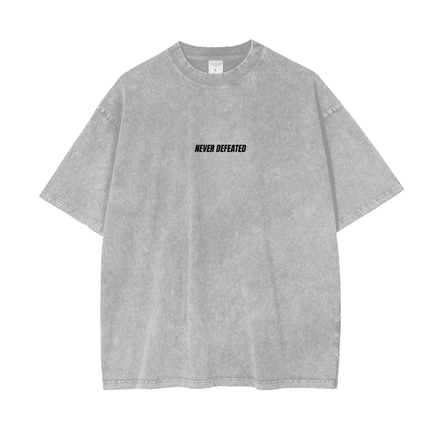 NEVER DEFEATED SNOW WASHED TEE 'VOLUME 1' GRAY