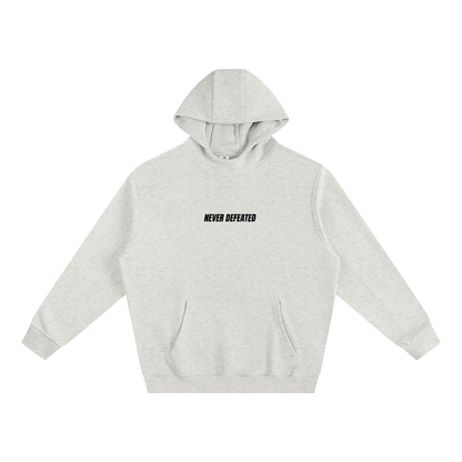 NEVER DEFEATED HIGH NECK HOODIE ‘WHITE’