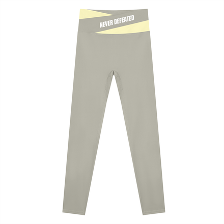 NEVER DEFEATED BLOCK YOGA LEGGINGS 'GREEN'