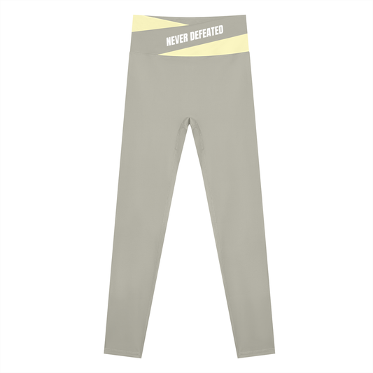 NEVER DEFEATED BLOCK YOGA LEGGINGS 'GREEN'