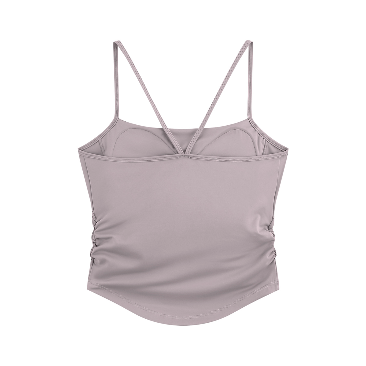 NEVER DEFEATED RUCHED YOGA TANK TOP 'PURPLE'