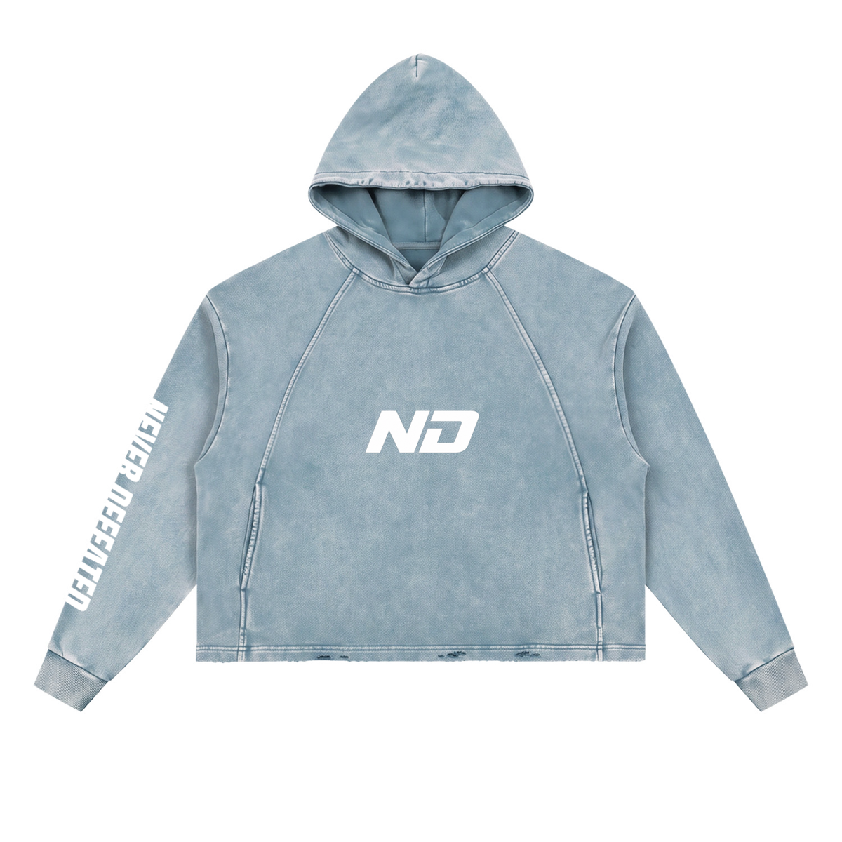 Vintage Washed Frayed-Hem Hoodie