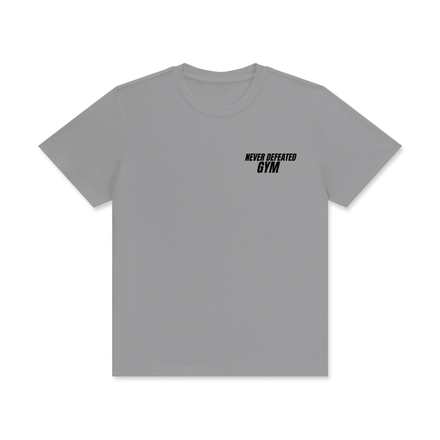 NEVER DEFEATED GYM TEE 'VOLUME 1' GREY