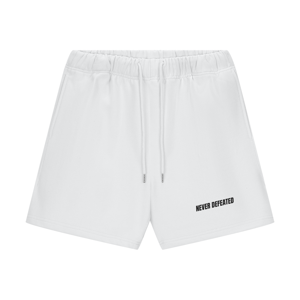 NEVER DEFEATED SHORTS 'WHITE'