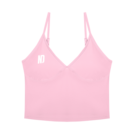 NEVER DEFEATED V-NECK YOGA TANK TOP 'PINK'