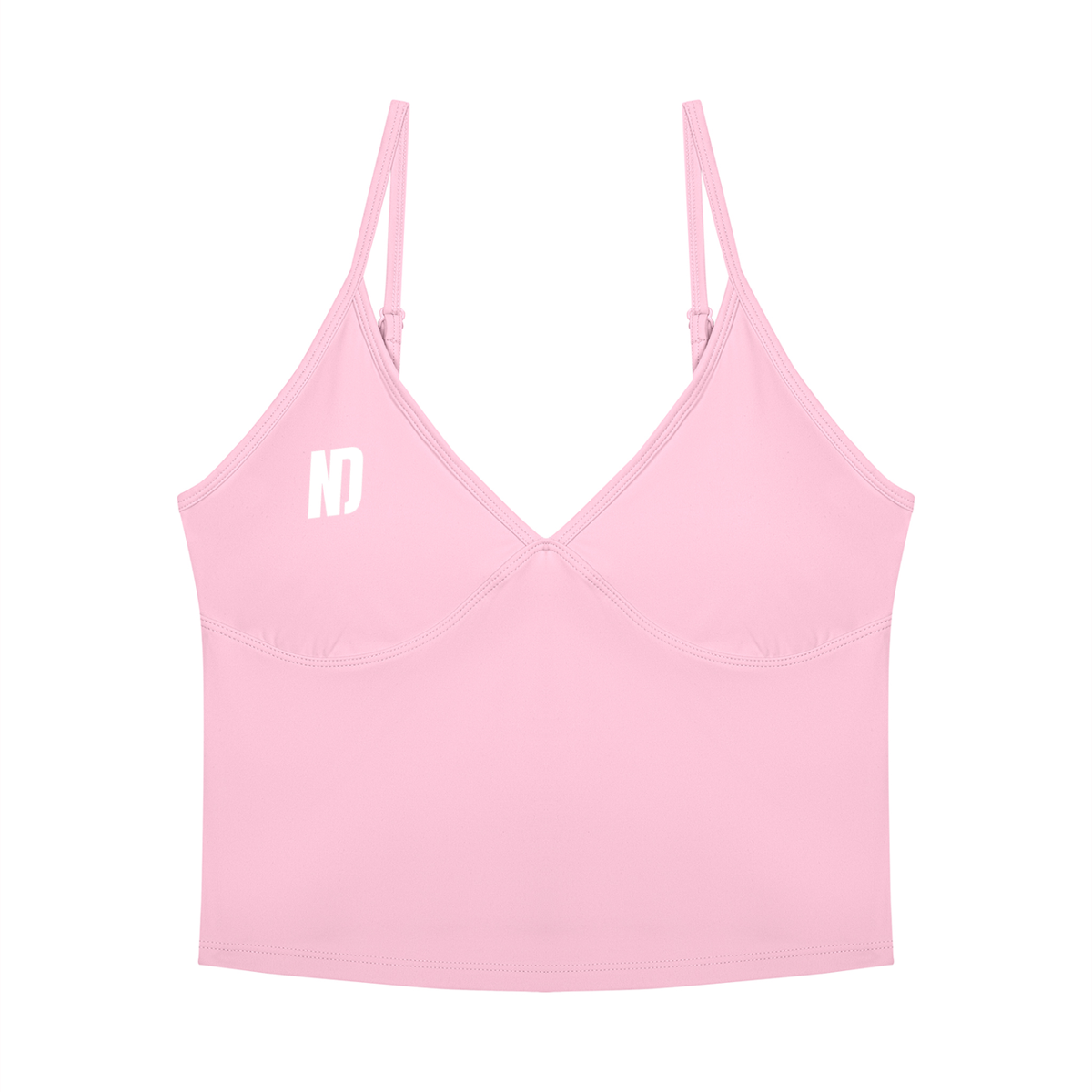 NEVER DEFEATED V-NECK YOGA TANK TOP 'PINK'