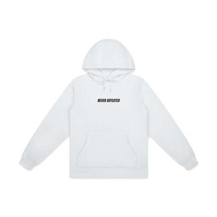 NEVER DEFEATED CLASSIC HOODIE 'VOLUME 1' WHITE