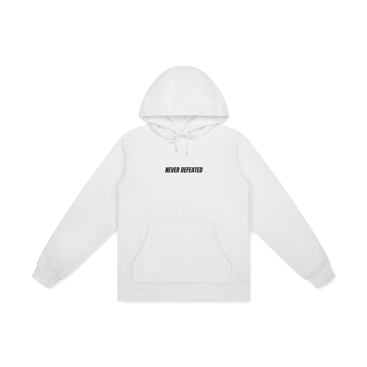 NEVER DEFEATED CLASSIC HOODIE ‘WHITE’