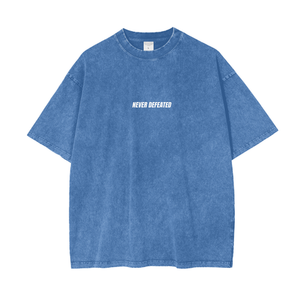 NEVER DEFEATED SNOW WASHED TEE 'VOLUME 1' BLUE