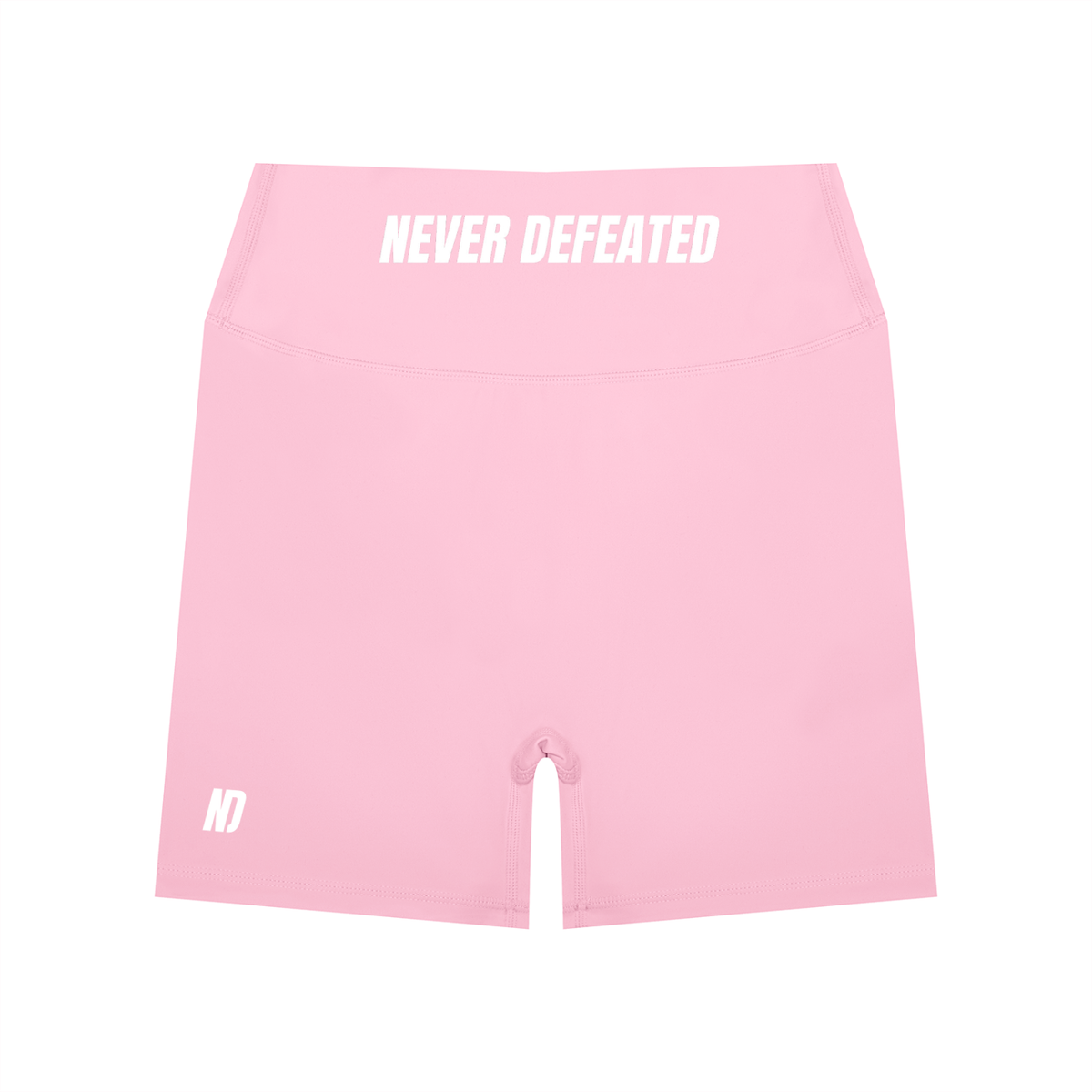 NEVER DEFEATED HIGH WAISTED YOGA SHORTS 'PINK'