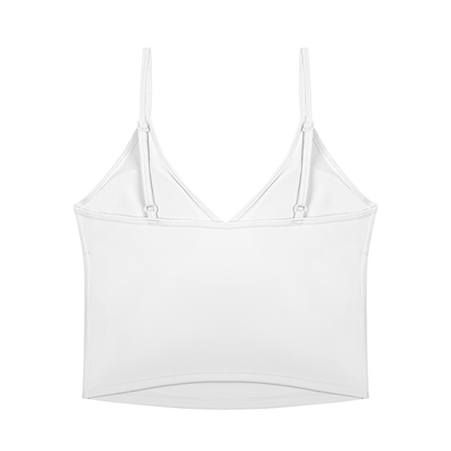 NEVER DEFEATED V-NECK YOGA TANK TOP 'WHITE'