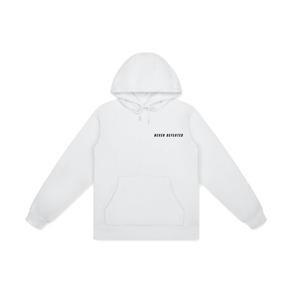 NEVER DEFEATED CLASSIC CORNER NAME HOODIE