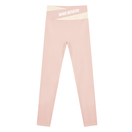 NEVER DEFEATED BLOCK YOGA LEGGINGS 'APRICOT'