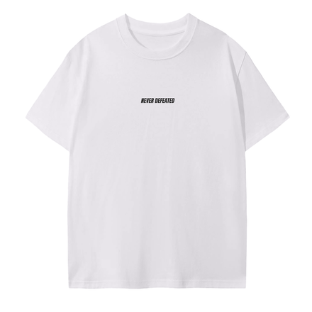 NEVER DEFEATED TEE 'VOLUME 1' WHITE