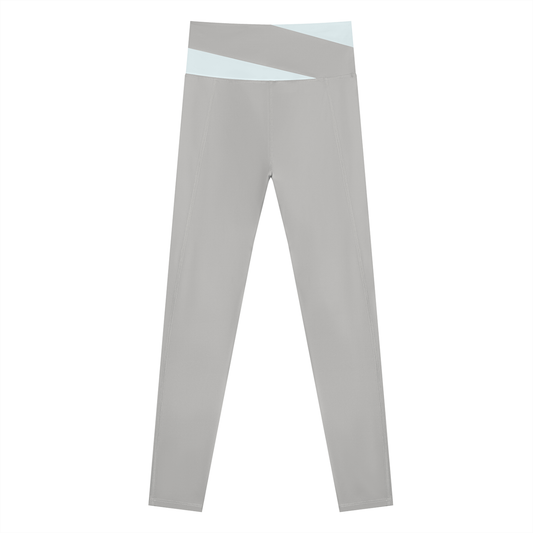 NEVER DEFEATED BLOCK YOGA LEGGINGS 'GRAY'