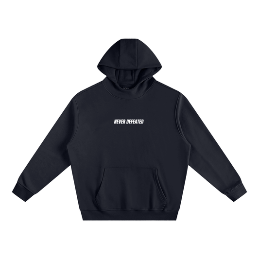NEVER DEFEATED HIGH NECK HOODIE ‘BLACK’