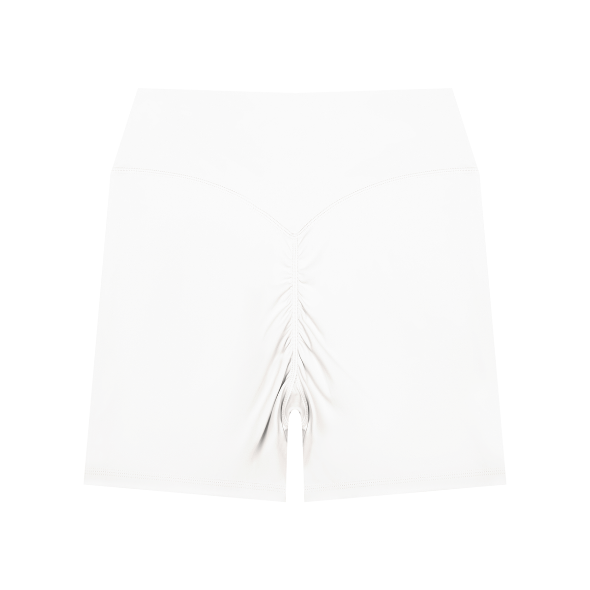 NEVER DEFEATED HIGH WAISTED YOGA SHORTS 'WHITE'