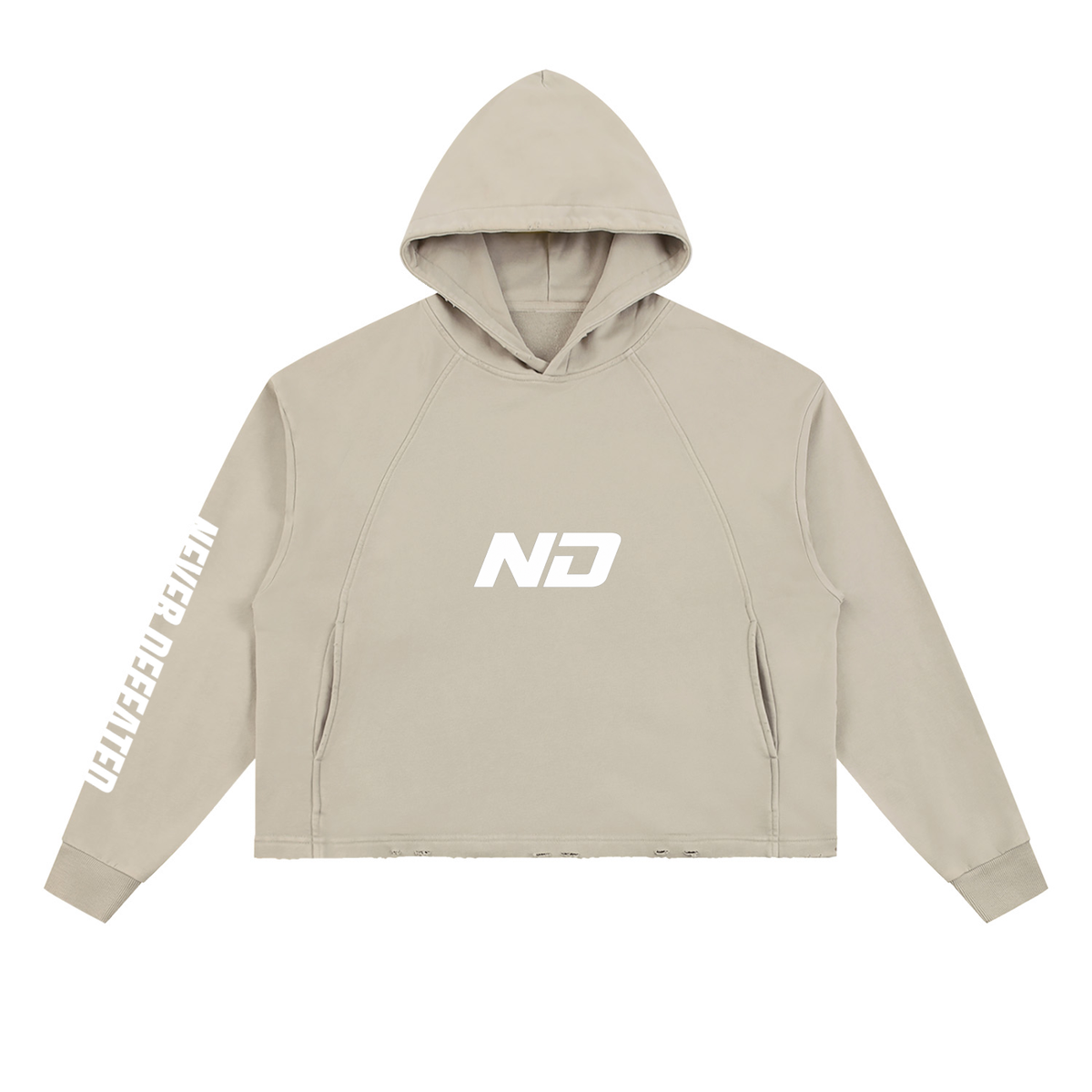 Vintage Washed Frayed-Hem Hoodie