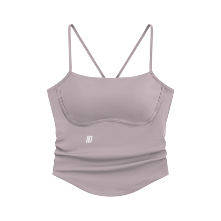 NEVER DEFEATED RUCHED YOGA TANK TOP 'PURPLE'