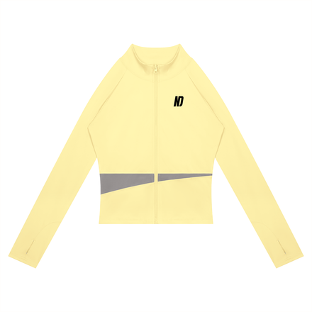NEVER DEFEATED PANELED YOGA JACKET 'YELLOW'