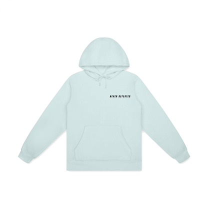 NEVER DEFEATED CLASSIC CORNER NAME HOODIE