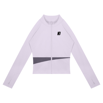 NEVER DEFEATED PANELED YOGA JACKET 'PURPLE'