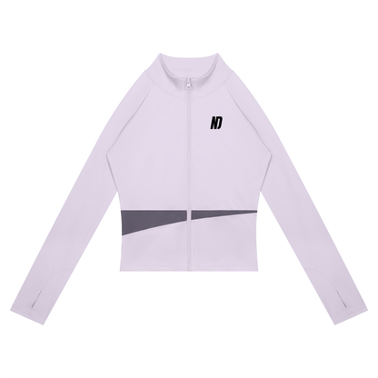 NEVER DEFEATED PANELED YOGA JACKET 'PURPLE'
