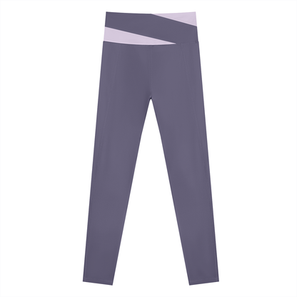 NEVER DEFEATED BLOCK YOGA LEGGINGS 'PURPLE'