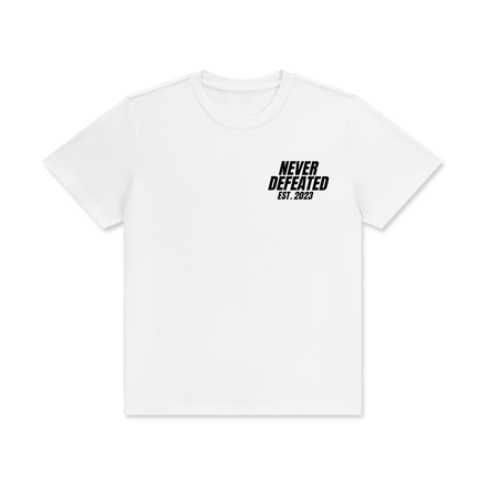 NEVER DEFEATED CLASSIC TEE 'VOLUME 2' WHITE
