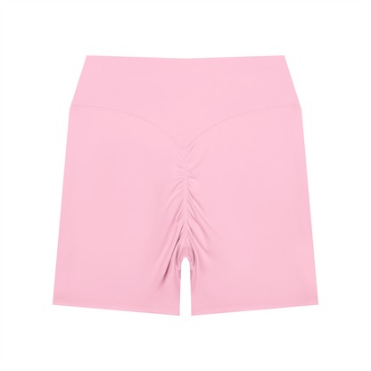 NEVER DEFEATED HIGH WAISTED YOGA SHORTS 'PINK'