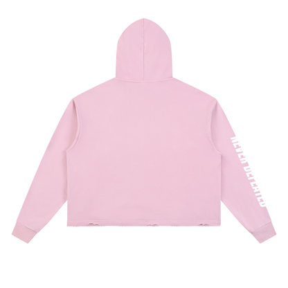 Vintage Washed Frayed-Hem Hoodie