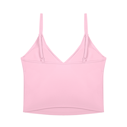NEVER DEFEATED V-NECK YOGA TANK TOP 'PINK'