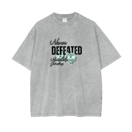 NEVER DEFEATED SNOW WASHED TEE 'VOLUME 2' GRAY