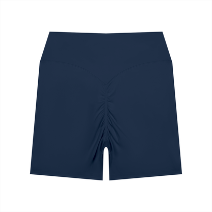 NEVER DEFEATED HIGH WAISTED YOGA SHORTS 'BLUE'