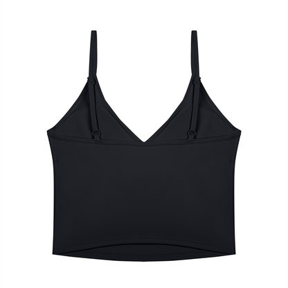 NEVER DEFEATED V-NECK YOGA TANK TOP 'BLACK'