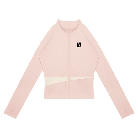 NEVER DEFEATED PANELED YOGA JACKET 'PINK'