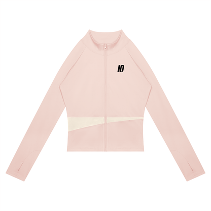 NEVER DEFEATED PANELED YOGA JACKET 'PINK'