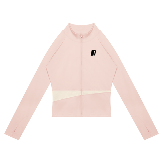 NEVER DEFEATED PANELED YOGA JACKET 'PINK'
