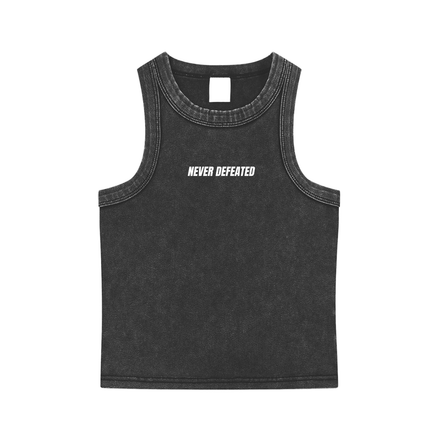 NEVER DEFEATED SNOW WASHED TANK TOP'VOLUME 1' GREY