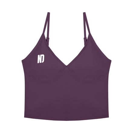 NEVER DEFEATED V-NECK YOGA TANK TOP 'PURPLE'
